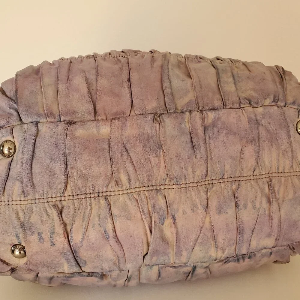 Prada purse Gaufre Leather pink gray purple ivory beige Blue crossbody hobo bag - Picture 7 of 12